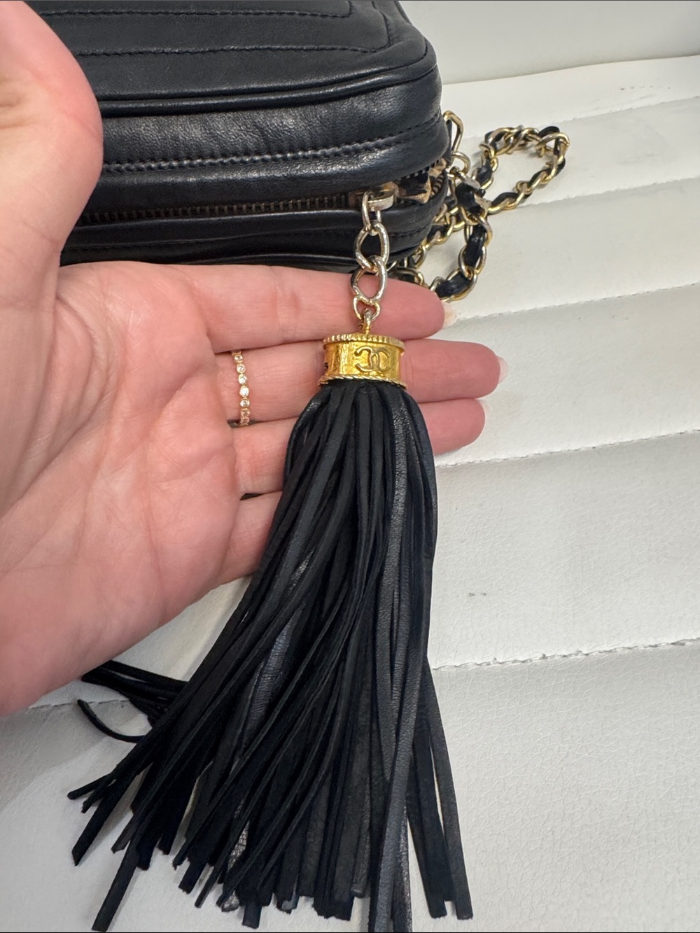 CHANEL Black Lambskin Crossbody Camera Bag with Gold Chain 0 series - Picture 5 of 8